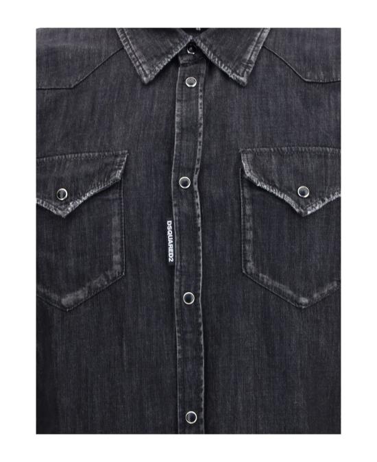 25FW 디스퀘어드2 긴팔 셔츠 S74DM0936S30826 900 BLACK - DSQUARED2