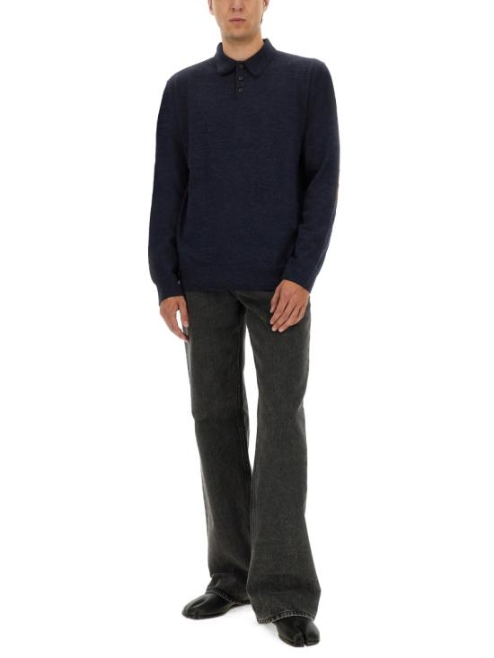 25FW 마르지엘라 엘보 패치 폴로 니트 S50GL0061 M13098511M BLUE - MAISON MARGIELA