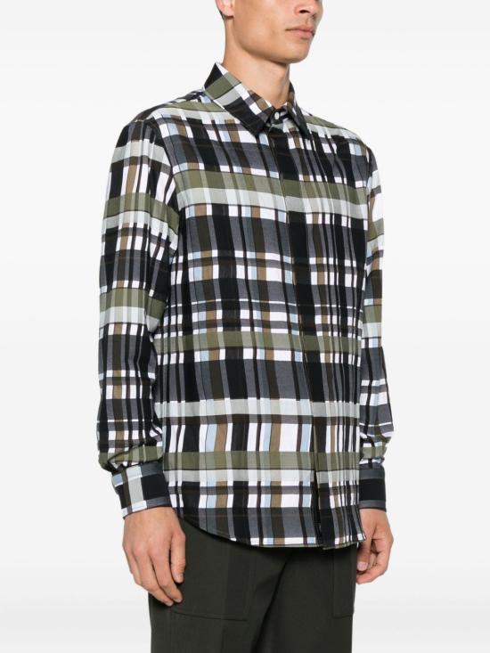 25FW 보테가베네타 긴팔 셔츠 821368V5PN0 1012 Black green blue - BOTTEGA VENETA