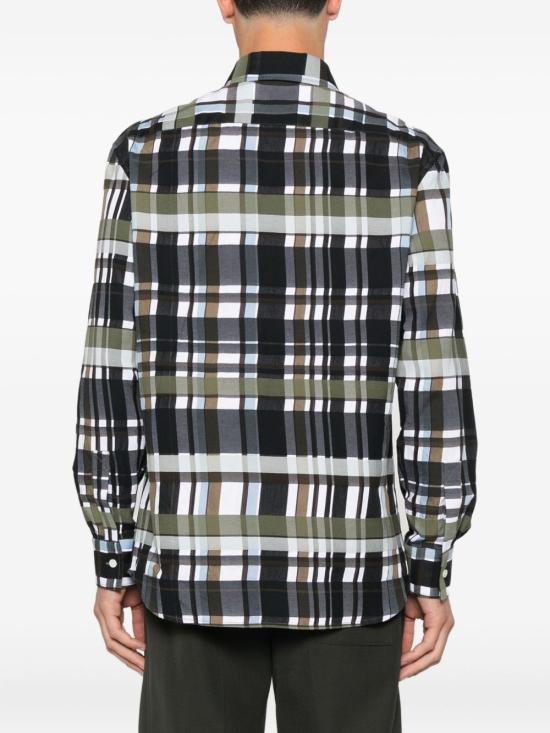 25FW 보테가베네타 긴팔 셔츠 821368V5PN0 1012 Black green blue - BOTTEGA VENETA