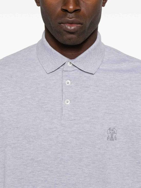 26SS 브루넬로 쿠치넬리 폴로 티셔츠 ME8548788CT924 Grey - BRUNELLO CUCINELLI