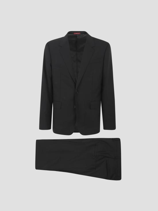 25FW 구찌 슬림핏 울 투 버튼 노치 라펠 수트 827026Z7AOX 1000 BLACK