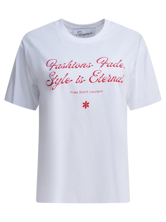 26FW 셈퍼 반팔 티셔츠 TSHIRT QUOTEYVES White