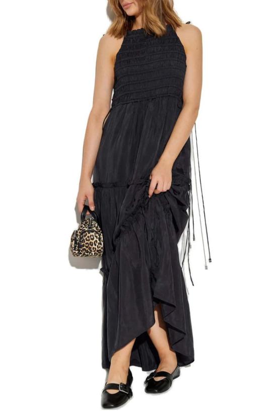  가니 롱 원피스 하보타이 맥시 스모크 슬립 드레스 - GANNI