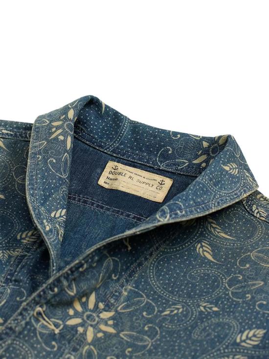  더블알엘 데님 자켓 RRL 프린트 윌슨 오버셔츠 인디고 - RRL