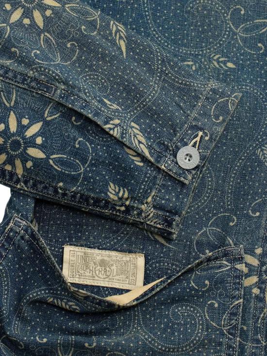  더블알엘 데님 자켓 RRL 프린트 윌슨 오버셔츠 인디고 - RRL