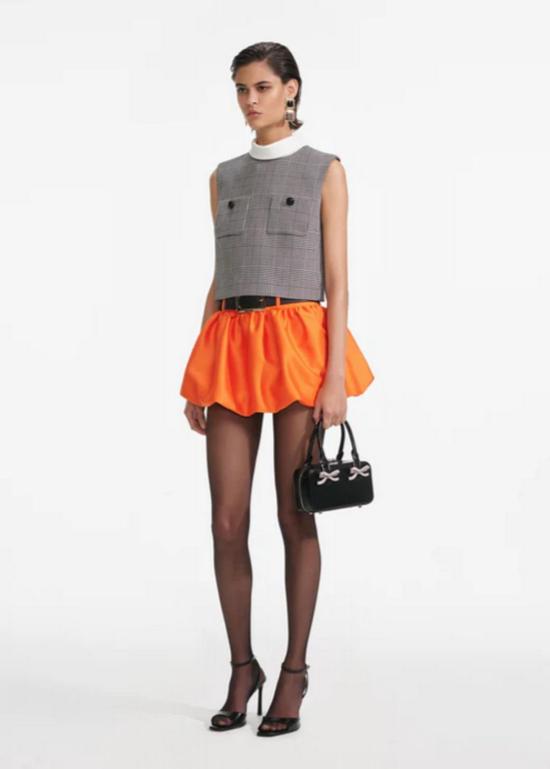  셀프 포트레이트 숏팬츠 오렌지 태피터 스커트 - SELF PORTRAIT