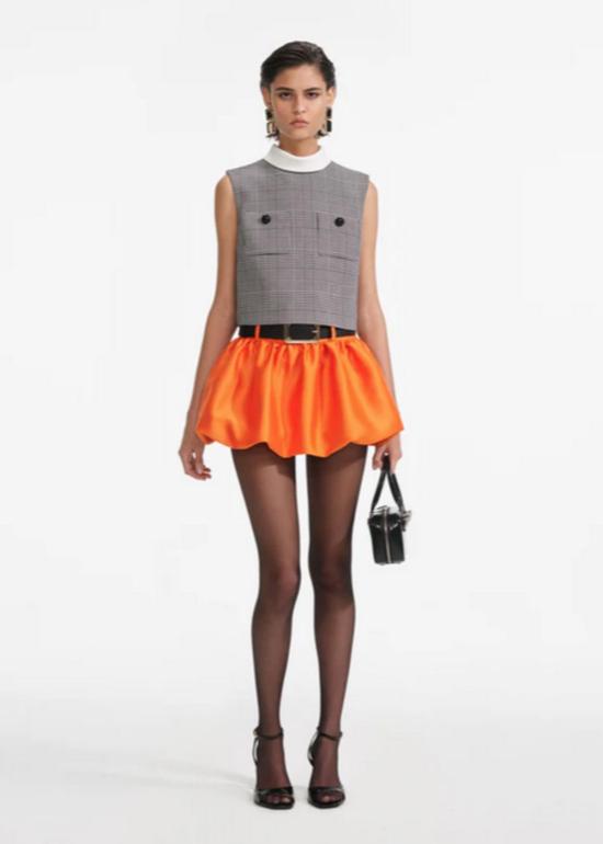  셀프 포트레이트 숏팬츠 오렌지 태피터 스커트 - SELF PORTRAIT