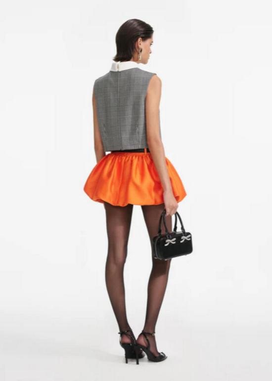  셀프 포트레이트 숏팬츠 오렌지 태피터 스커트 - SELF PORTRAIT