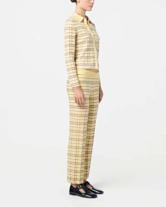  게스트 인 레지던스 크롭 팬츠 플레드 플레어 팬츠 옐로우 - GUEST IN RESIDENCE