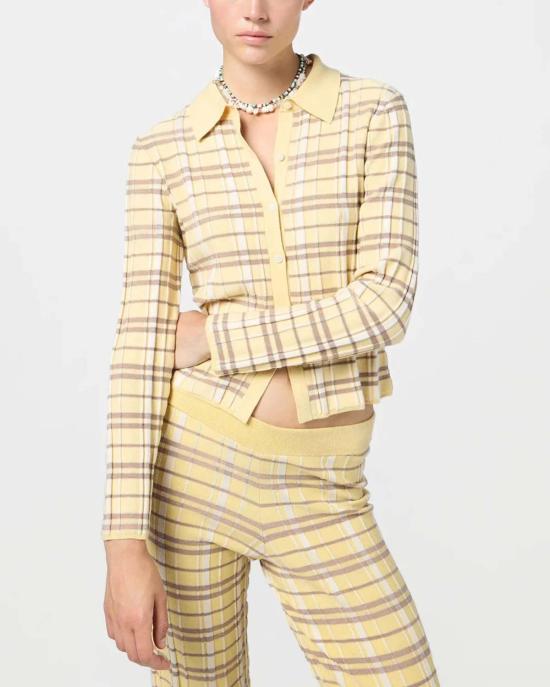  게스트 인 레지던스 크롭 팬츠 플레드 플레어 팬츠 옐로우 - GUEST IN RESIDENCE