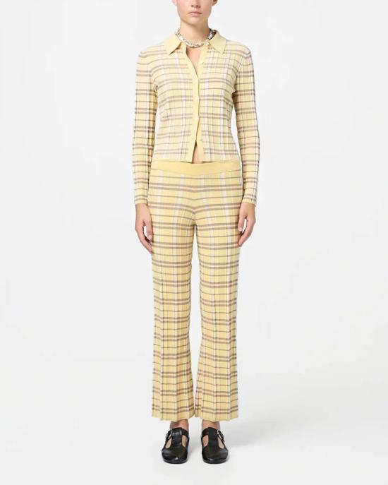  게스트 인 레지던스 크롭 팬츠 플레드 플레어 팬츠 옐로우 - GUEST IN RESIDENCE