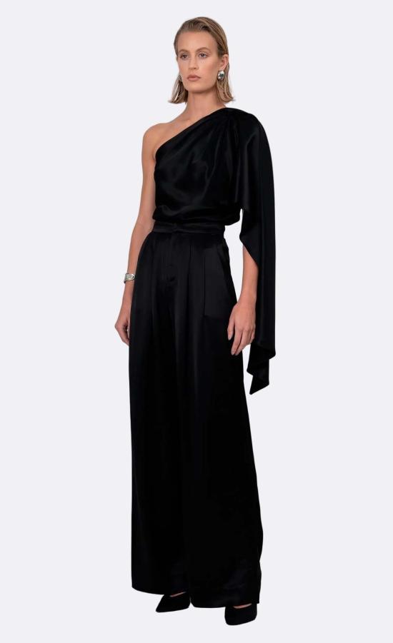  논살란트 레이블 스트레이트 팬츠 논샬란트 라벨 파리 팬츠 쁘띠 블랙