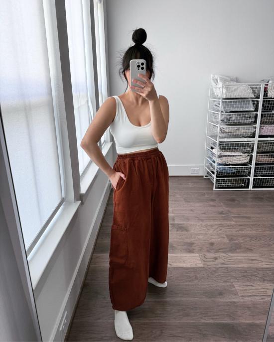  밀스 스트레이트 팬츠 식사 셰프 판트 초콜릿 - MEALS