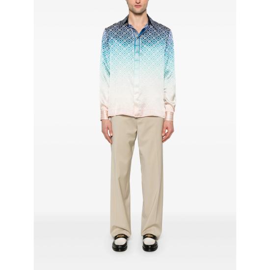 25SS 카사블랑카 긴팔 셔츠 SH 021 01 BLUGR BLUE PINK - CASABLANCA