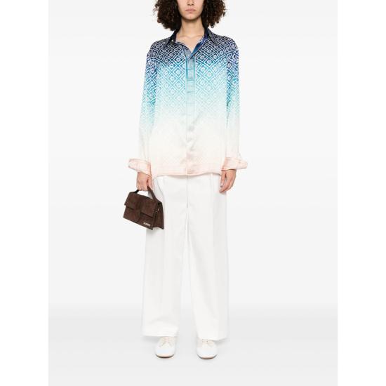 25SS 카사블랑카 긴팔 셔츠 SH 021 01 BLUGR BLUE PINK - CASABLANCA