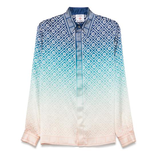 25SS 카사블랑카 긴팔 셔츠 SH 021 01 BLUGR BLUE PINK