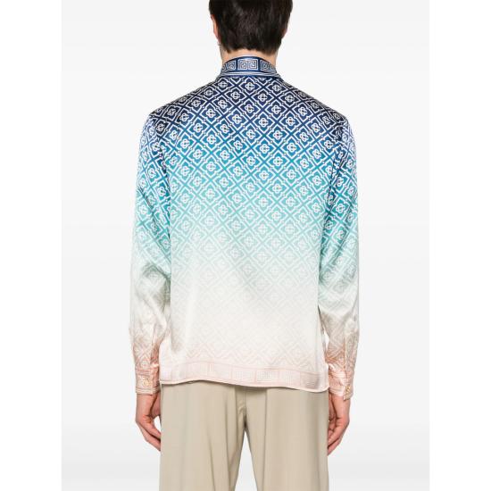 25SS 카사블랑카 긴팔 셔츠 SH 021 01 BLUGR BLUE PINK - CASABLANCA