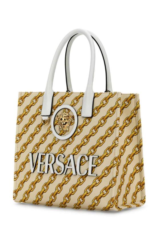 25SS 베르사체 La Medusa 라 메두사 캔버스 토트백 10058611A13568 5W73V PORCELAINWHITEMULTICOLORVERSACEGOLD - VERSACE