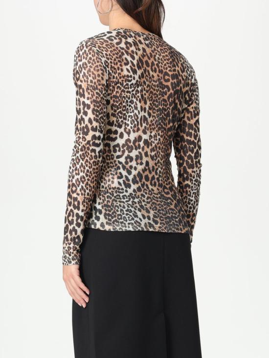 25FW 가니 메쉬 롱 슬리브 T4208 943 Brown - GANNI