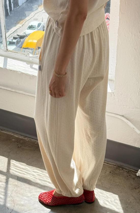  르 본 숍 스트레이트 팬츠 Le Bon Shoppe Pointelle 벌룬 팬츠 Naturel - Le Bon Shoppe