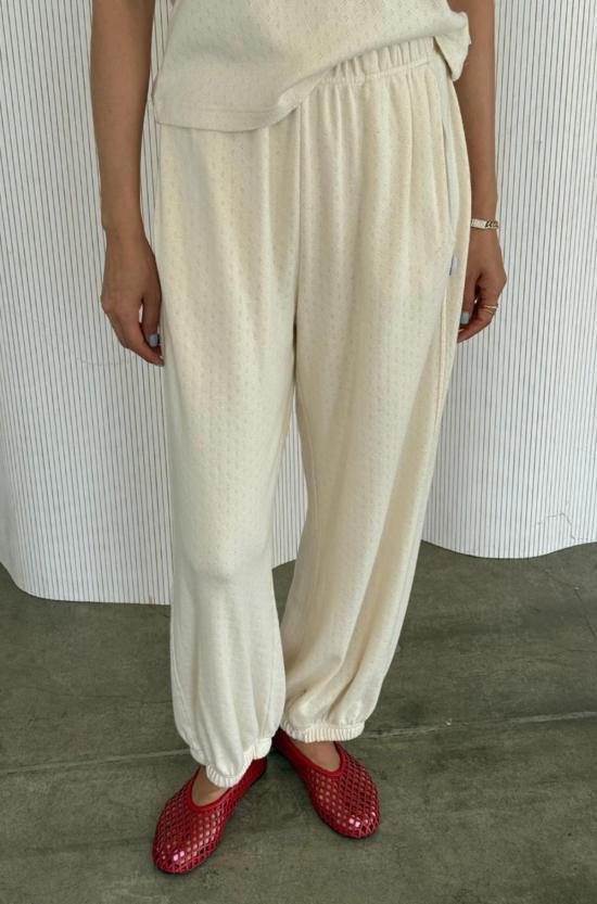  르 본 숍 스트레이트 팬츠 Le Bon Shoppe Pointelle 벌룬 팬츠 Naturel - Le Bon Shoppe