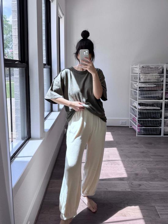  르 본 숍 스트레이트 팬츠 Le Bon Shoppe Pointelle 벌룬 팬츠 Naturel