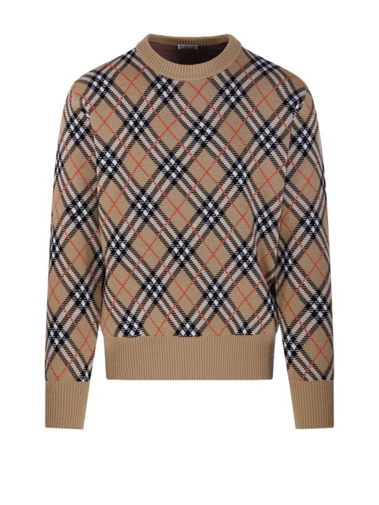 25FW 버버리 리버시블 체크 크루넥 스웨터 8111379 B9368 SAND IP CHECK
