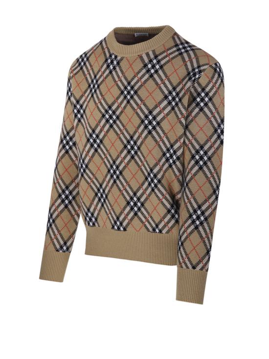 25FW 버버리 리버시블 체크 크루넥 스웨터 8111379 B9368 SAND IP CHECK - BURBERRY
