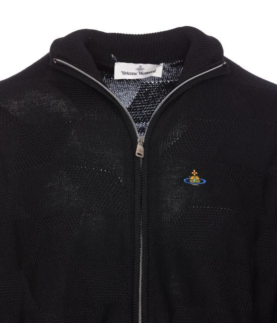 24FW 비비안웨스트우드 집업 니트 2701001T Y002M N401 Black - VIVIENNE WESTWOOD