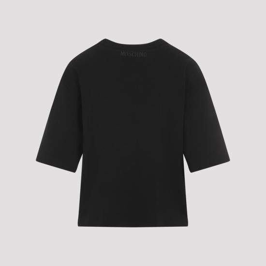 24FW 모스키노 반팔 티셔츠 242D0708 5442 3555 Black - MOSCHINO