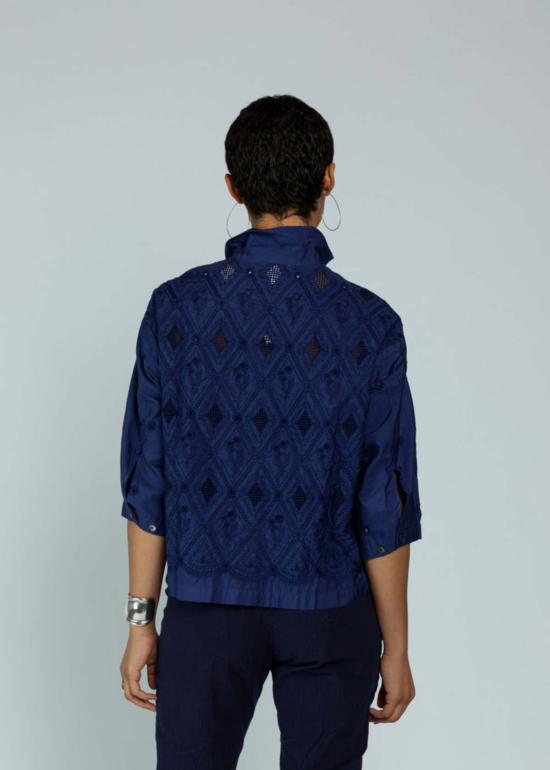  안티파스티 블라우스 안티파스트 가먼트 다이드 코튼  블루 - ANTIPAST