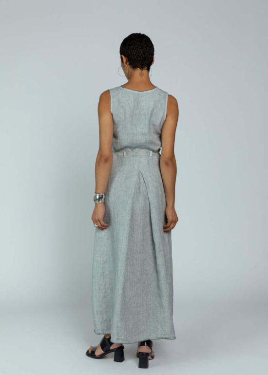  에이치플러스 하노 베셀 롱 원피스 H+ 한노 베셀 다니엘 리넨 드레스 플래티넘 - H+ HANNOH WESSEL