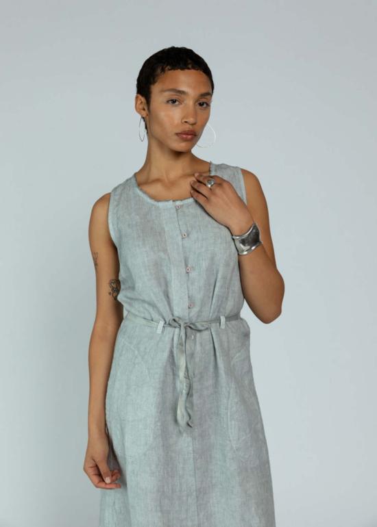  에이치플러스 하노 베셀 롱 원피스 H+ 한노 베셀 다니엘 리넨 드레스 플래티넘 - H+ HANNOH WESSEL