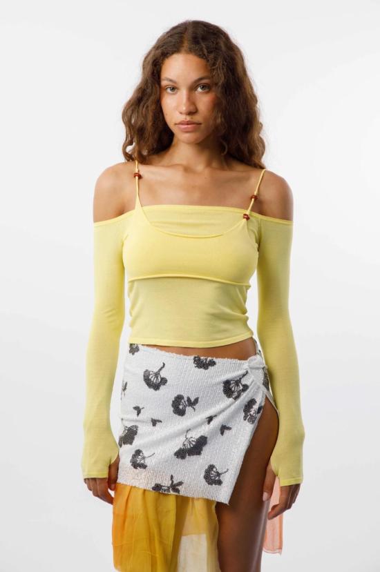  카로 루나 민소매 티셔츠 베라 니트 탑 - CARO LUNA