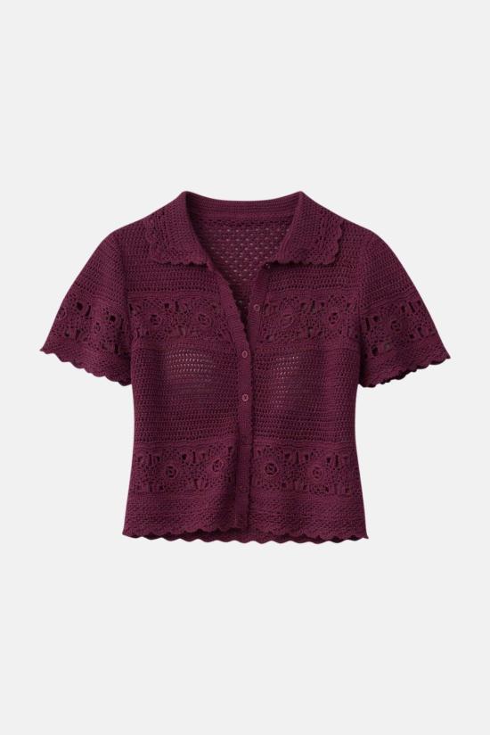  더 타일 클럽 블라우스 타일 클럽 몰리 크로셰 셔츠