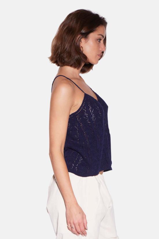  더 타일 클럽 민소매 티셔츠 타일 클럽 알리자 크로셰 캐미 - THE TILE CLUB