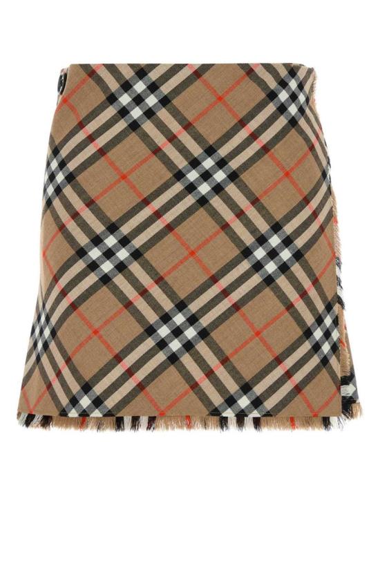 25SS 버버리 빈티지 체크 패턴 울 블렌드 미니 스커트 8102634 C2044