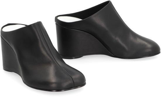 25SS MM6 메종마르지엘라 어시메트릭 토 레더 뮬 S66WX0066P5000 T8013 Black - MM6 MAISON MARGIELA