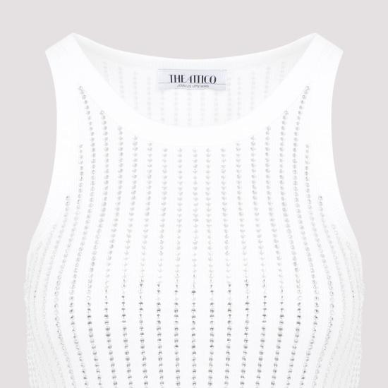 24FW 디 아티코 민소매 티셔츠 247WCT276J050R 480White WHITE - THE ATTICO