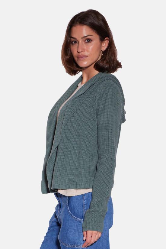  블루&크림 가디건 코튼 셰이커 플라이어웨이 카디건 - BLUE&CREAM