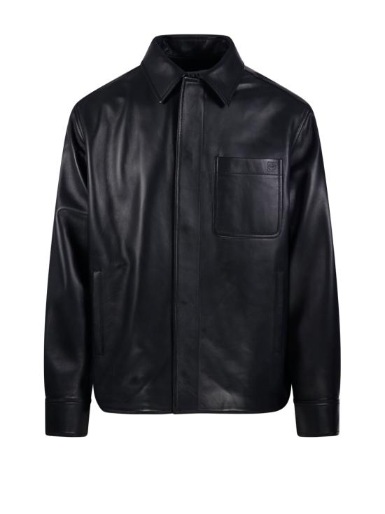 25FW 로에베 가죽 자켓 H526Y31L47 1100 BLACK