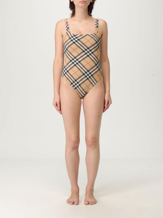 25FW 버버리 체크 스윔수트 8100758 Sand