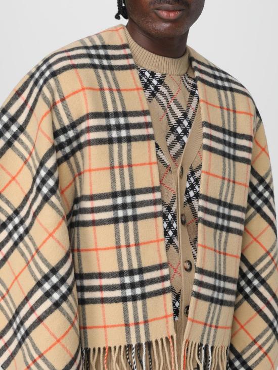 25FW 버버리 체크 울 캐시미어 케이프 8102992 Beige - BURBERRY