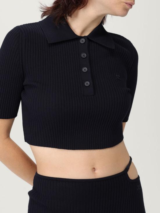 25FW 쿠레쥬 폴로 티셔츠 125MPO046FI0001 7075 Blue - COURREGES