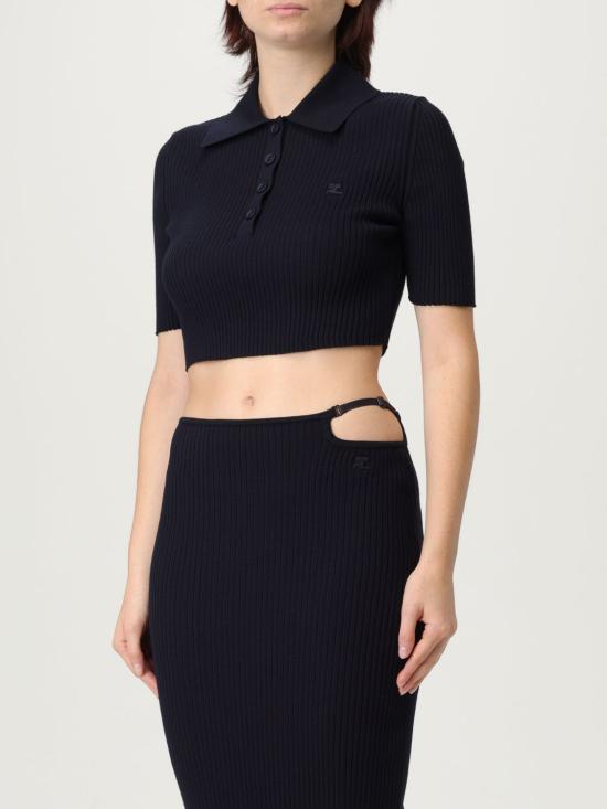 25FW 쿠레쥬 폴로 티셔츠 125MPO046FI0001 7075 Blue - COURREGES