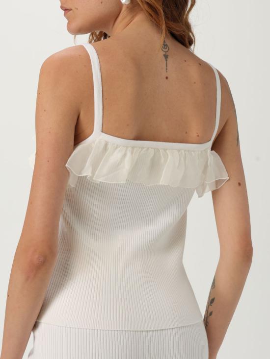 25FW 알레산드라리치 민소매 티셔츠 FABX4046 0001 White - ALESSANDRA RICH