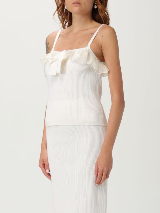 25FW 알레산드라리치 민소매 티셔츠 FABX4046 0001 White - ALESSANDRA RICH