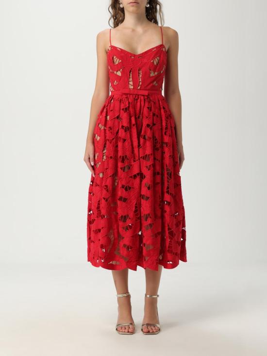 25FW 셀프 포트레이트 롱 원피스 PF25013MR Red