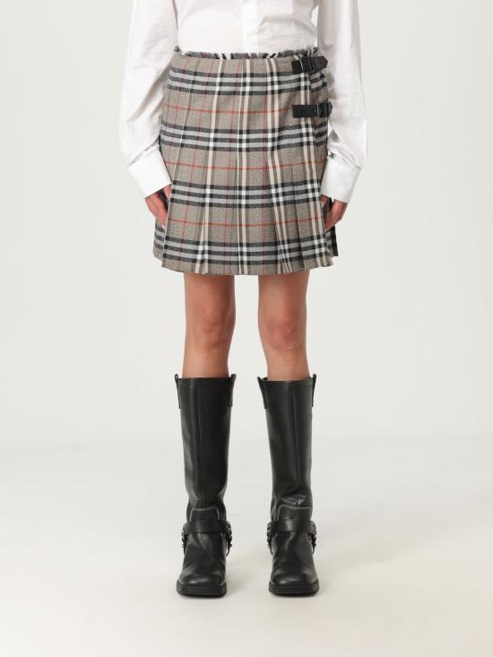 25FW 버버리 자수 울 스커트 8113042 Grey